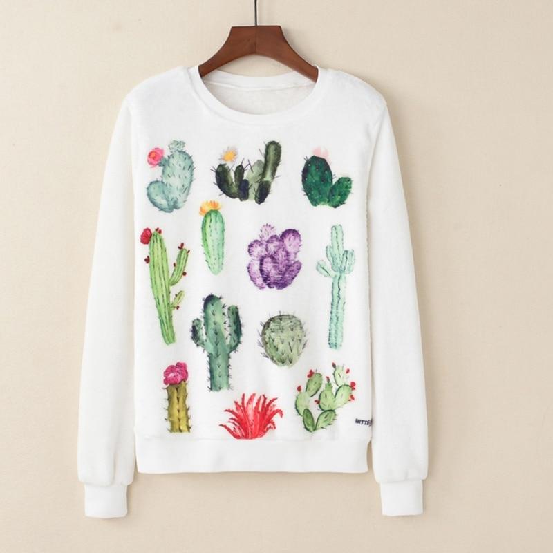 Cute Cactus Print Hoodies