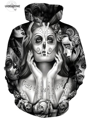 3D Printed Tattoos Skull Hoodies