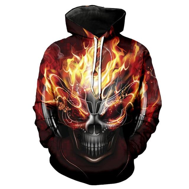 3D Printed Tattoos Skull Hoodies