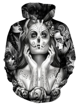 3D Printed Tattoos Skull Hoodies