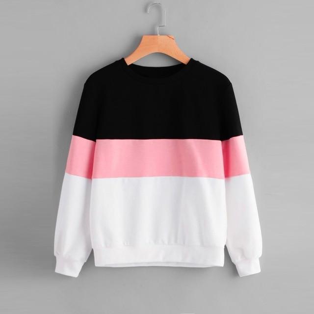 Long Sleeve Cut Stripe Hoodie