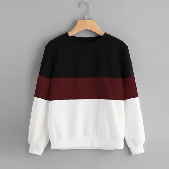 Long Sleeve Cut Stripe Hoodie