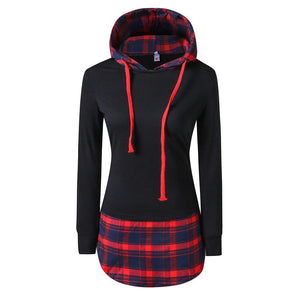 Plaid Stitching Hoodie