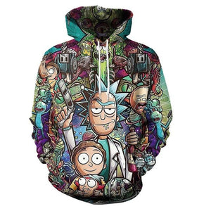 Rick and Morty 3D Print Hoodies